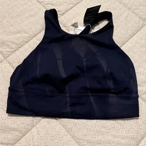 Lululemon Athletica navy tie-dye fade Wonder Train long line bra